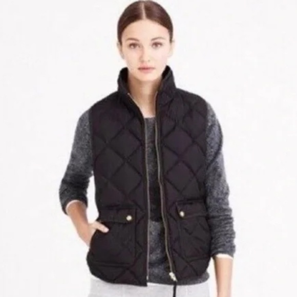 J. Crew Black Excursion Quilted Puffer Vest Size Small - Picture 2 of 11
